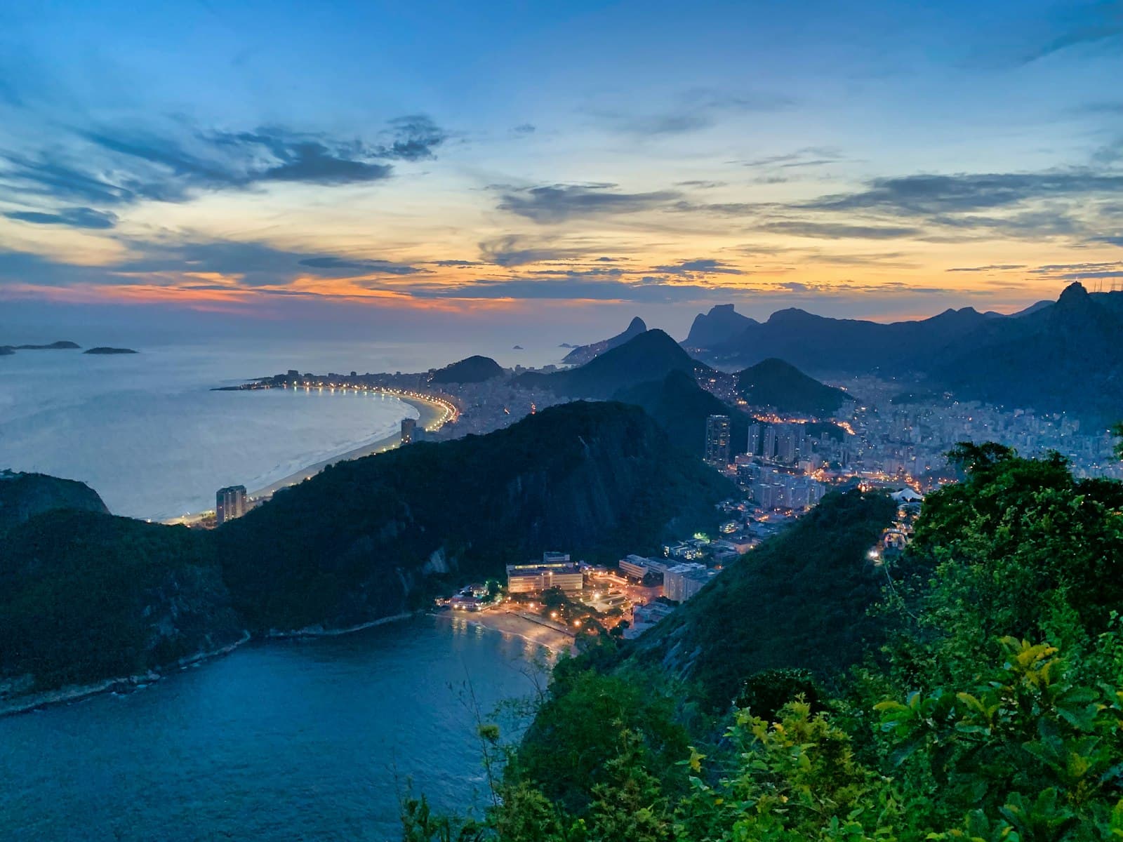 Sunset glow over Rio de Janeiro